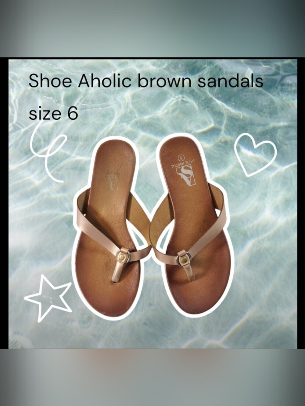 Shoe Aholic Women's Brown Comfy Classic T-Strap Sandals Size 6